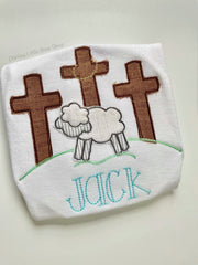 Boys Easter Cross Lamb bodysuit or shirt