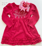 Doodle Heart Valentines Day hairbow - Darling Little Bow Shop