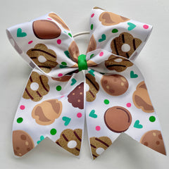 Cookie Cheer Bow, Girl Scouts ponytail cookie hairbow