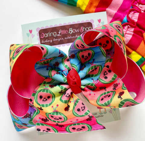 Cocomelon Hairbows - Coco melon bow - Darling Little Bow Shop