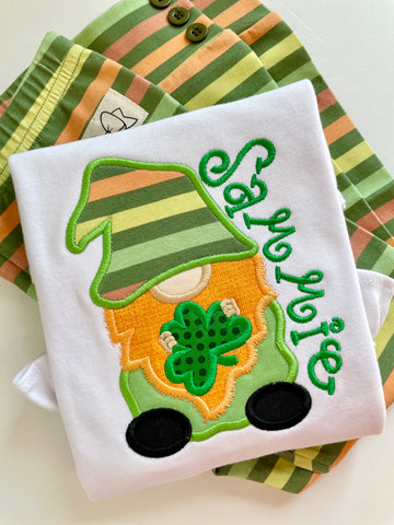 St. Patrick’s Day Gnome Shirt or bodysuit for girls - Darling Little Bow Shop
