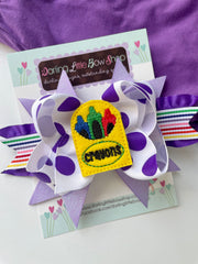 Purple Crayon Hairbow