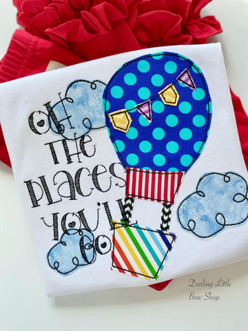 Oh The Places You'll Go Shirt - I love reading - Darling Little Bow Shop