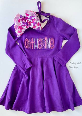 Purple Valentine Dress - Darling Little Bow Shop