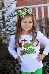 Christmas ruffle shirt for girls