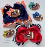 Football Hairbow in team colors - Darling Little Bow Shop