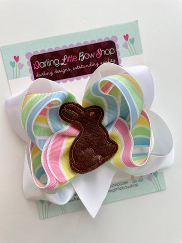 Chocolate Bunny Bow - Darling Little Bow Shop