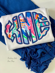 Lilly Monogram shirt or bodysuit for girls