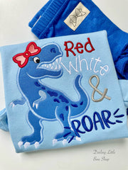 Red White and Roar Dinosaur shirt for 4th of July