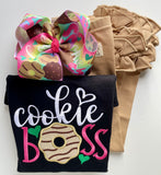 Cookie Boss black shirt or sweatshirt, perfect for selling Girl Scout cookies - Darling Little Bow Shop