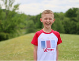 Firecracker Red Raglan Shirt for boys - Darling Little Bow Shop