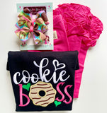 Cookie Boss black shirt or sweatshirt, perfect for selling Girl Scout cookies - Darling Little Bow Shop