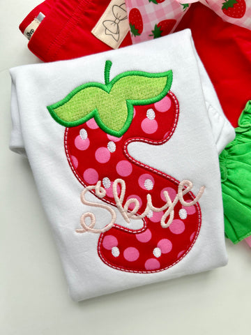 Strawberry Theme shirt, tank top or bodysuit for girls - Darling Little Bow Shop