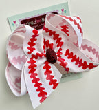 Baseball bow, Softball bow, Baseball hairbow - choose your team color for cente - Darling Little Bow Shop