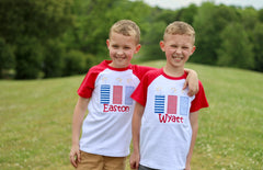 Firecracker Red Raglan Shirt for boys