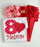 Valentine Heart Birthday Shirt or bodysuit for girls - Darling Little Bow Shop