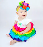 Rainbow Ombre bow -Tye-Dye triple layer rainbow colors - Darling Little Bow Shop