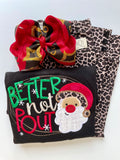 Better not Pout Santa shirt for girls - Darling Little Bow Shop