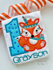 Boys Wild One Fox Birthday Shirt or bodysuit ANY AGE