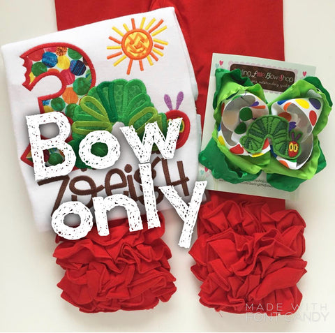 Very Hungry Caterpillar hairbow - Darling Little Bow Shop