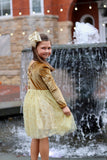 Gold Bow -- Beautiful shimmering gold hairbow choose single layer or double stacked - Darling Little Bow Shop
