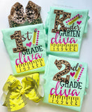 Cheetah print School Diva shirt - personalize with any grade - Darling Little Bow Shop
