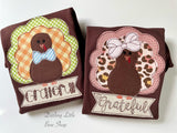 Brown Turkey ruffle shirt for girls - Grateful - Darling Little Bow Shop