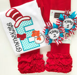 Girls Cat in the Hat Shirt - I love reading - Darling Little Bow Shop