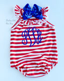 Baby Girl Ruffle Bubble Romper for 4th of July - Darling Little Bow Shop