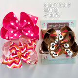 Thanksgiving Sass Hairbow Set LIMITED and READY TO SHIP - Darling Little Bow Shop