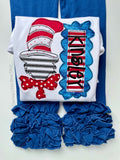 Cat in the Hat inspired shirt for girls - Darling Little Bow Shop
