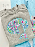 Lilly print Catch The Wave mermaid tail monogram sweatshirt - Darling Little Bow Shop