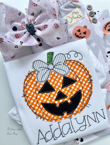 Ghouls & Gourds JackOLantern shirt for girls - Darling Little Bow Shop