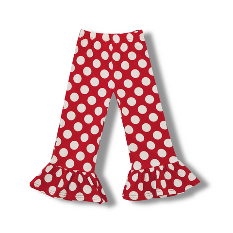 Red Polka Dot Ruffle Pants - Darling Little Bow Shop