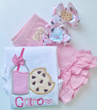 Cookies and Milk Shirt or Bodysuit for Girls - Darling Little Bow Shop