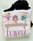 Gymnastics bodysuit or shirt for girls - Darling Little Bow Shop