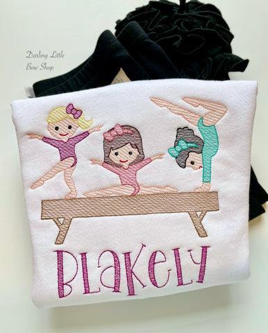 Gymnastics bodysuit or shirt for girls - Darling Little Bow Shop