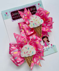 Ice Cream pigtail hairbows