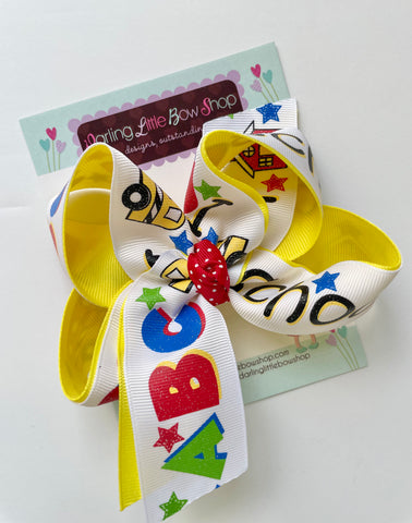 I Love School hairbow - Darling Little Bow Shop