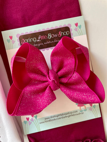 Berry Glitter Hairbow - Darling Little Bow Shop