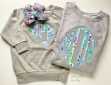 Lilly print Catch The Wave mermaid tail monogram sweatshirt - Darling Little Bow Shop