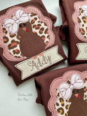 Brown Turkey ruffle shirt for girls - Grateful