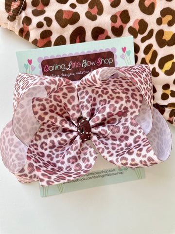 Autumn Ombre Cheetah print hairbow -- 6” or 4-5" Bow - Darling Little Bow Shop