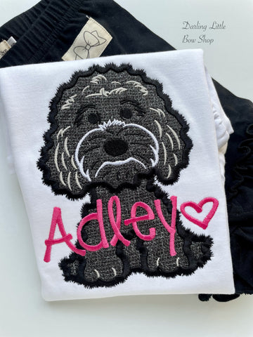 Doodle shirt or bodysuit for girls -- Puppy Shirt - Darling Little Bow Shop