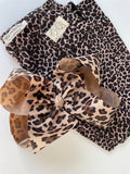 Leopard print Button Leggings - fleece lined and warm - Darling Little Bow Shop