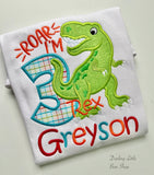 Three Rex Birthday shirt | 3 Rex shirt - Darling Little Bow Shop