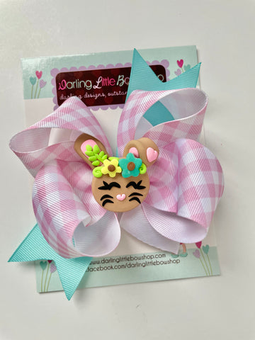 Floral Easter Bunny Hairbow - Darling Little Bow Shop