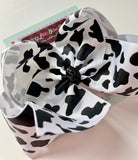 Cow Print Bow - choose 3" 4" 5" 6" or 8" hairbow - Darling Little Bow Shop