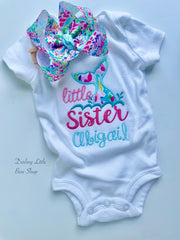 Little Sister Mermaid shirt, ruffle shirt, tank or bodysuit