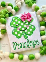 Four Leaf Clover Shirt or bodysuit for girls Irish Eyes are Smiling
